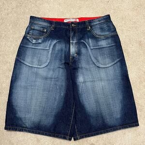 Brooklyn Express Y2K Acid Washed Baggy Skater Jorts 38W